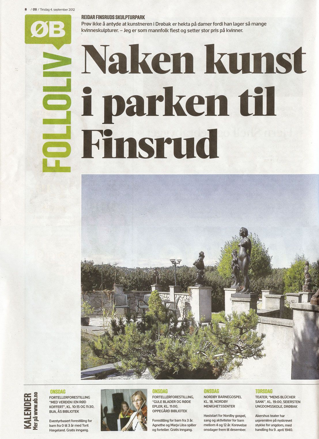 Naken kunst i parken til Finsrud